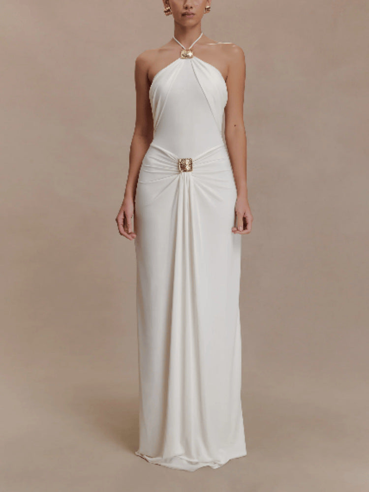 SUPERVALUECHOICE HCSEAA00033 Halter Maxi Dress With Hardware