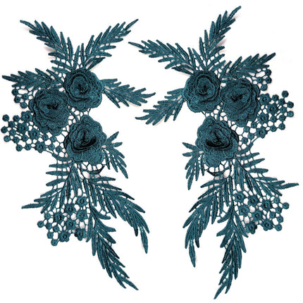 SUPERVALUECHOICE HCSEYB00137 Pair of Floral Embroidery Patches Matching Set 11.02"×6.69"