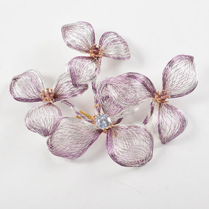 SUPERVALUECHOICE CHRISTMAS HCSELC00001 Handmade Wire Woven Flower Hair Barrette, Multi-Color Floral Hair Clip