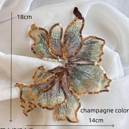 SUPERVALUECHOICE HCSEYC00011 Sequin Flower Embroidered Lace Fabric Patch