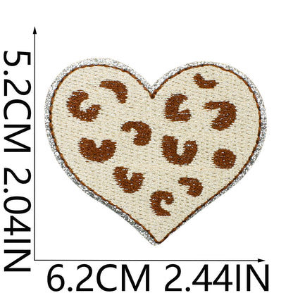 SUPERVALUECHOICE HCSEYSB00008 21 Pack Silver Glitter Trim Leopard Print Iron On Patches Mixed Cute Western Design Embroidered Appliques for Jacket Hat Backpack Clothing DIY Decor