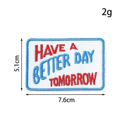 SUPERVALUECHOICE HCSEYB00112 15Pcs Western Country Slogan Embroidered Iron On Patches Casual Garment DIY Decor Appliques