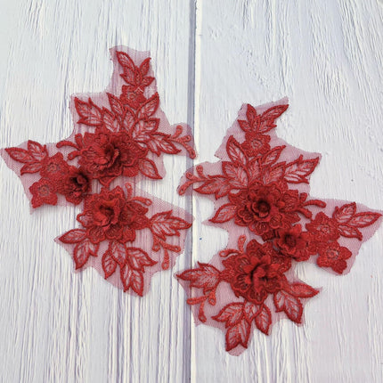 SUPERVALUECHOICE HCSEYB00129 Pair of Floral Embroidery Patches Matching Set
