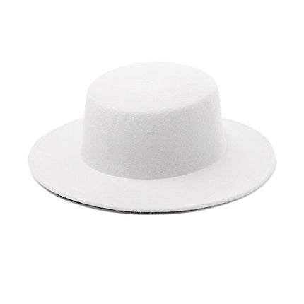 SUPERVALUECHOICE HCSEK00044 Vintage Flat Top Fedora Hat Wide Brim Jazz Style Unisex Cap