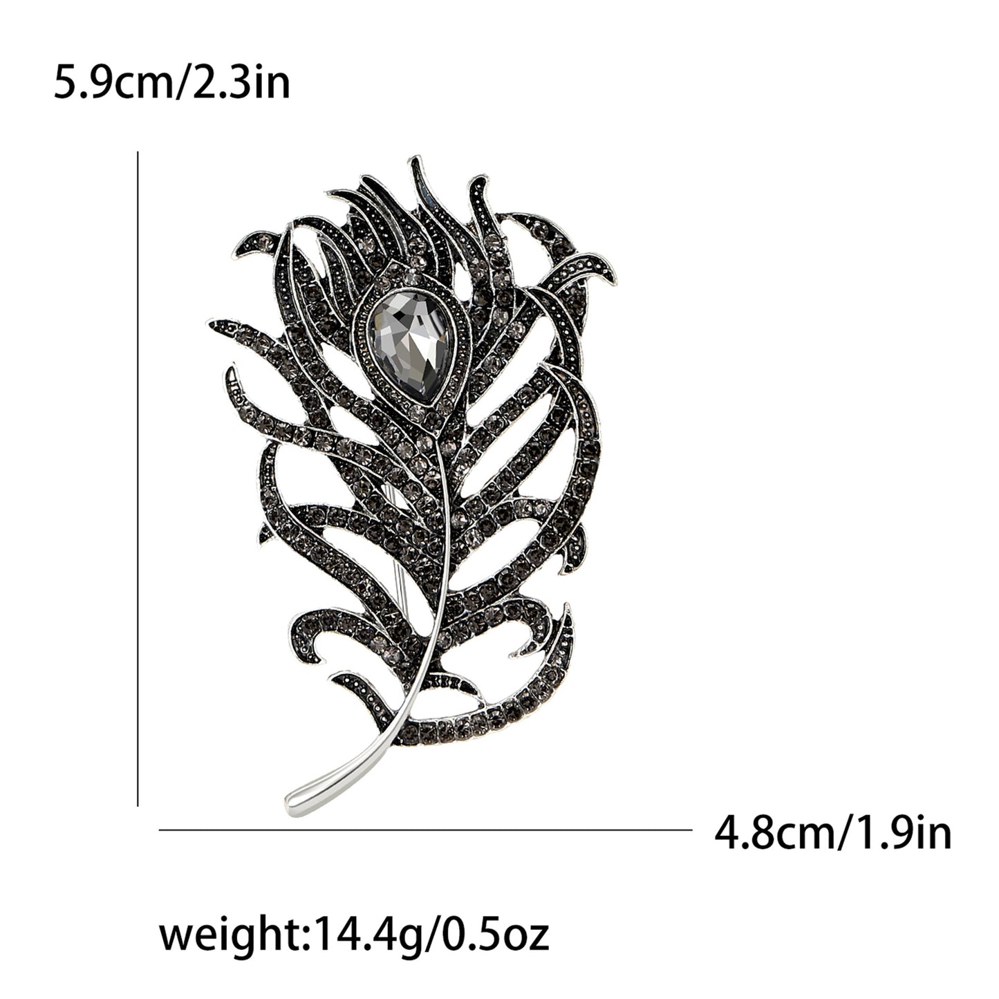 SUPERVALUECHOICE HCSESA00021 Vintage Peacock Feather Brooch