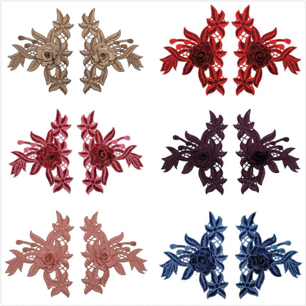 SUPERVALUECHOICE HCSEYB00121 Pair of Floral Embroidery Patches Matching Set