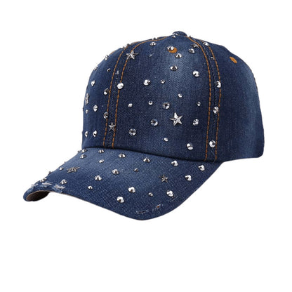 SUPERVALUECHOICE HCSEK00018 Rhinestone Pattern Denim Baseball Cap