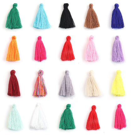 SUPERVALUECHOICE HCSEYE00014 Mini Cotton Tassel Charms, 1.18 Inch Handmade Tassels for DIY Jewelry Making
