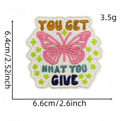 SUPERVALUECHOICE HCSEYSB000019 20Pcs Positive Quote Embroidered Iron On Patches Inspirational Slogan Clothing Decor Appliques