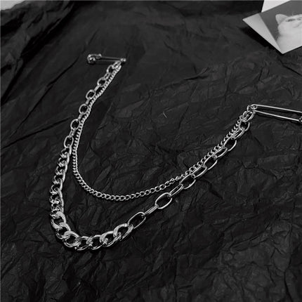 SUPERVALUECHOICE HCSESA00107 Double Pin Long Metal Chain Clip Brooch