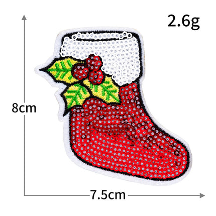 SUPERVALUECHOICE HCSEYH00004 Christmas sequin embroidered fabric patch