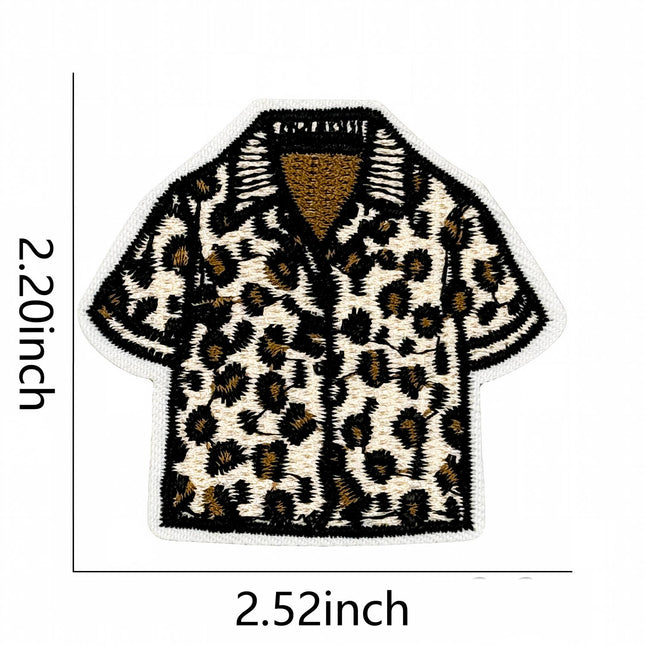 SUPERVALUECHOICE HCSEYSB00003 Assorted Leopard Print Iron On Patches 18 Pcs Fashion Cowboy Hat Shoes Star Pumpkin Embroidered Appliques for Jacket Backpack Clothing DIY Decor