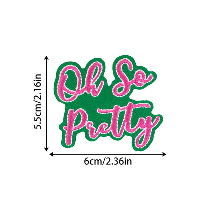 SUPERVALUECHOICE HCSEYSB00110 16Pcs AKA 1908 Themed Green Pink Embroidered Iron On Patches Clothing DIY Appliques