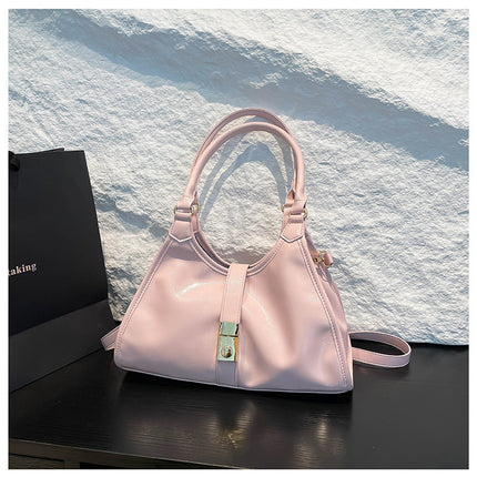 SuperValueChoice HCSEFA00068 Vintage Lock Hobo Shoulder Bag, 2‑Way Wear Retro Top‑Handle Handbag, Removable Crossbody Strap Purse for Women