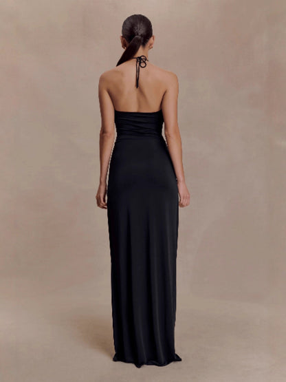 SUPERVALUECHOICE HCSEAA00033 Halter Maxi Dress With Hardware