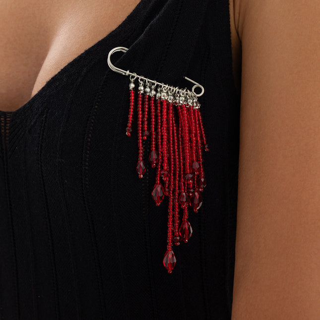 SUPERVALUECHOICE HCSESA00110 Double Pin Long Metal Chain Clip Brooch