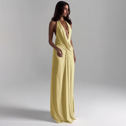 SUPERVALUECHOICE HCSEAA00070 Deep Neck Maxi Dress