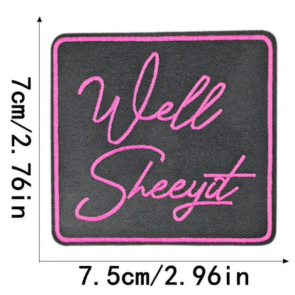 SUPERVALUECHOICE HCSEYSB00021  Pink Black Girl Slogan Embroidered Iron On Patches Apparel Craft Decor Appliques