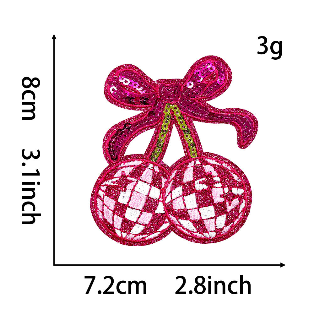 SUPERVALUECHOICE HCSEYB00020 Cherry Bow xoxo Embroidered Fabric Patch