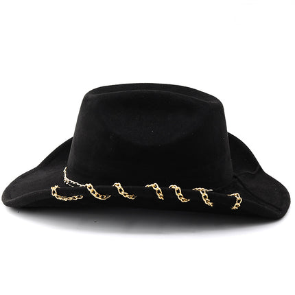 SUPERVALUECHOICE HCSEK00040 Suede Western Cowboy Hat Unisex Wide Brim Hip Hop Style