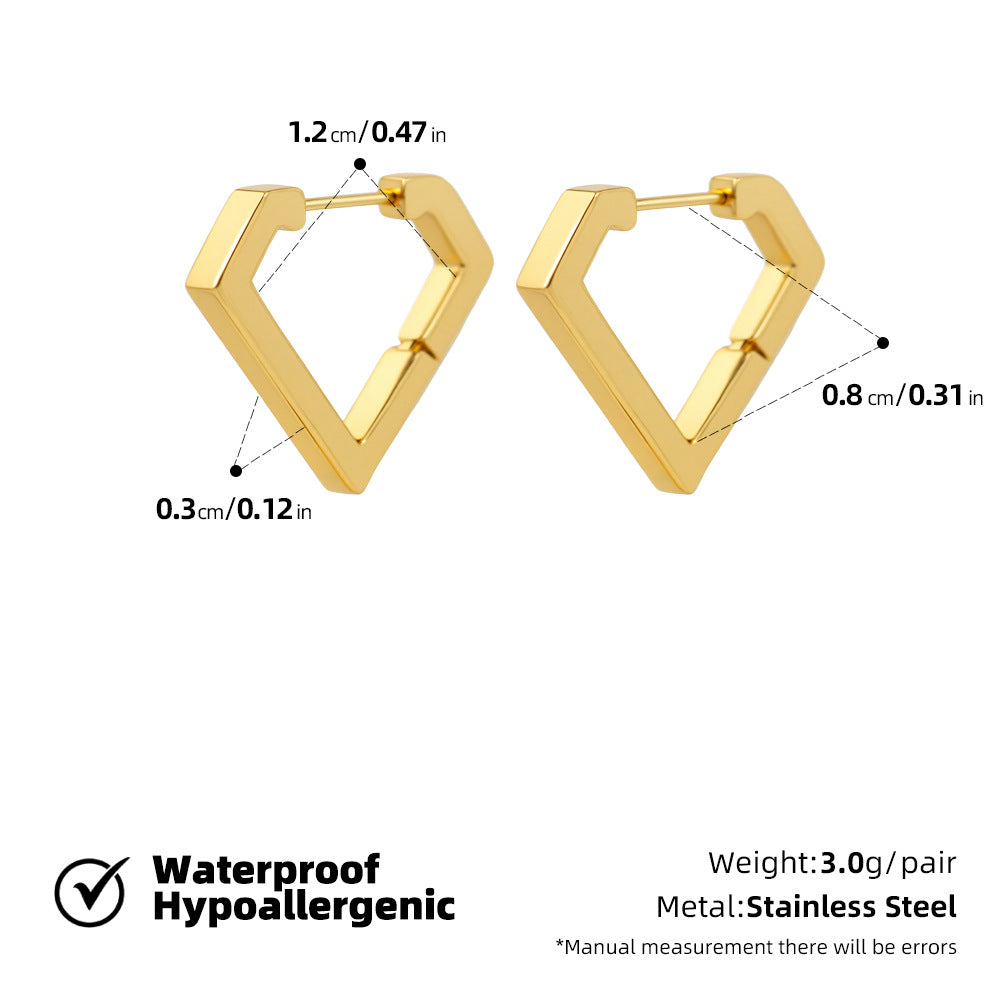 SUPERVALUECHOICE HCSETA00027 Diamond-studded triangle earrings