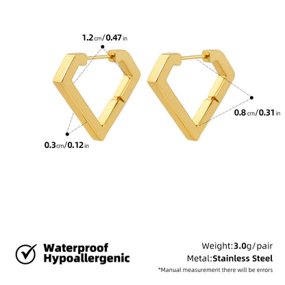 SUPERVALUECHOICE HCSETA00027 Diamond-studded triangle earrings
