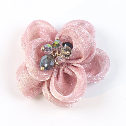 SUPERVALUECHOICE HCSEYD00031 Vintage 3D Pearl Flower Fabric Applique DIY Craft Accessory