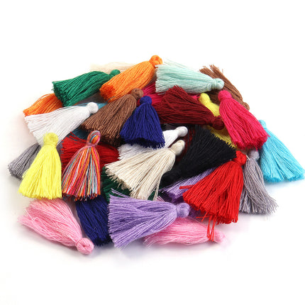 SUPERVALUECHOICE HCSEYE00014 Mini Cotton Tassel Charms, 1.18 Inch Handmade Tassels for DIY Jewelry Making
