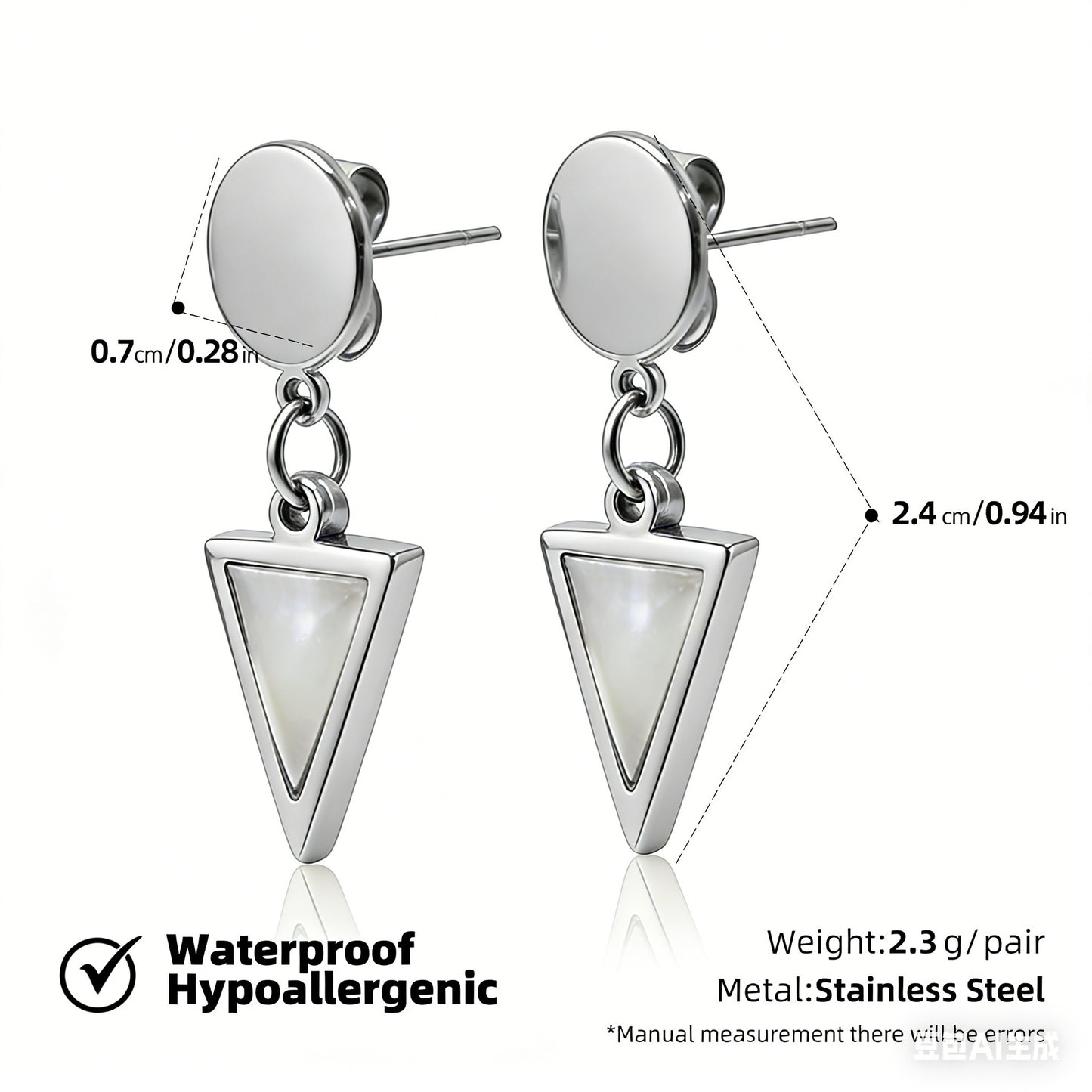 SUPERVALUECHOICE HCSETB00004 Diamond-studded triangle earrings