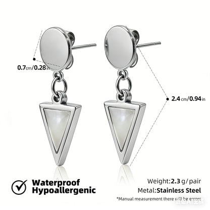SUPERVALUECHOICE HCSETB00004 Diamond-studded triangle earrings