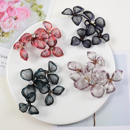 SUPERVALUECHOICE CHRISTMAS HCSELC00001 Handmade Wire Woven Flower Hair Barrette, Multi-Color Floral Hair Clip