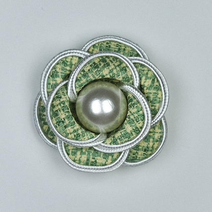 SUPERVALUECHOICE HCSEYD00030 Vintage 3D Pearl Flower Fabric Applique DIY Craft Accessory