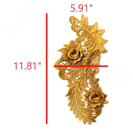SUPERVALUECHOICE HCSEYB00138 Pair of Floral Embroidery Patches Matching Set