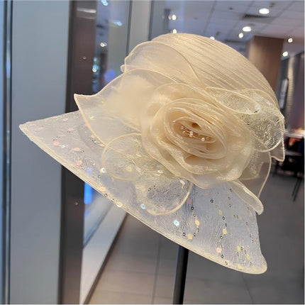 SUPERVALUECHOICE HCSEK00058 Women's Summer Lace Bucket Hat | Breathable Mesh Floral Sun Hat with Wide Brim UV Protection