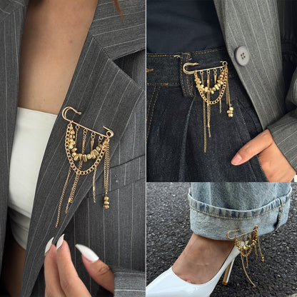 SUPERVALUECHOICE HCSESA00006 Fashionable Irregular CCB Fringe Chain Brooch