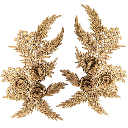 SUPERVALUECHOICE HCSEYB00137 Pair of Floral Embroidery Patches Matching Set 11.02"×6.69"