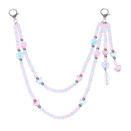 SUPERVALUECHOICE  CHRISTMAS HCSESD00004 DIY Pastel Beaded  Chain, Pink Blue Layered Crystal Chain