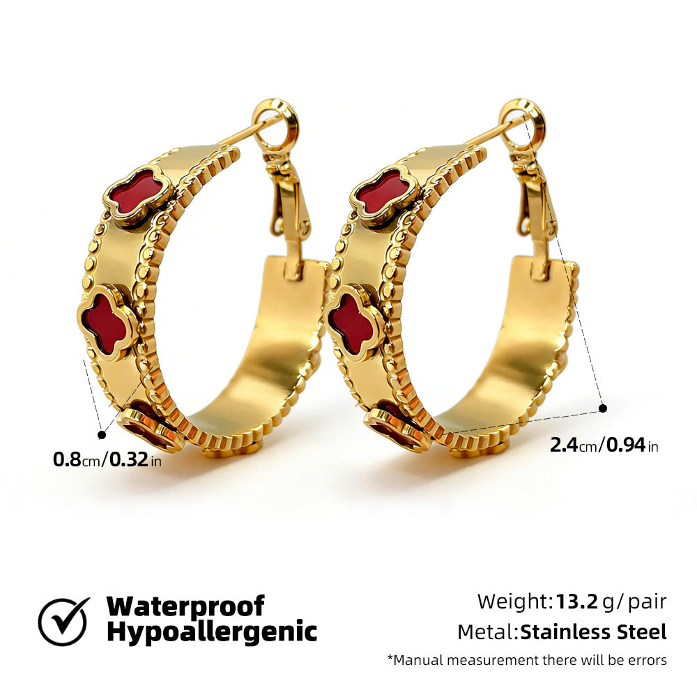 SUPERVALUECHOICE HCSETA00025 Four-Leaf Clover Kaleidoscope Earrings
