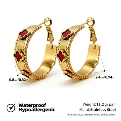 SUPERVALUECHOICE HCSETA00025 Four-Leaf Clover Kaleidoscope Earrings