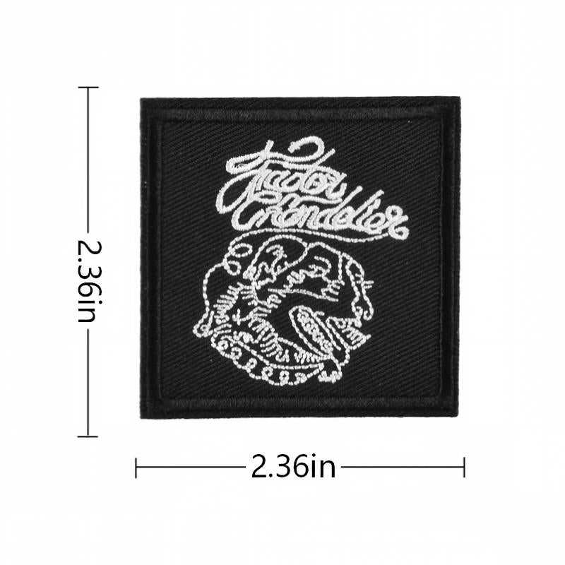 SUPERVALUECHOICE HCSEYSB000024 24Pcs Gothic Skull Punk Embroidered Iron On Patches Street Wear DIY Clothing Appliques