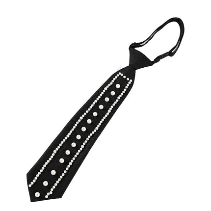 SUPERVALUECHOICE HCSEZC00003 Elegant Tie with Artificial Pearls Studded Freely