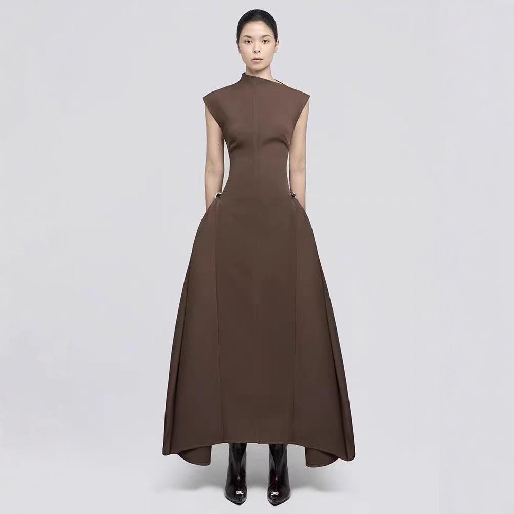 SUPERVALUECHOICE HCSEAA00007 Symmetric Drapes Flared Midi Dress