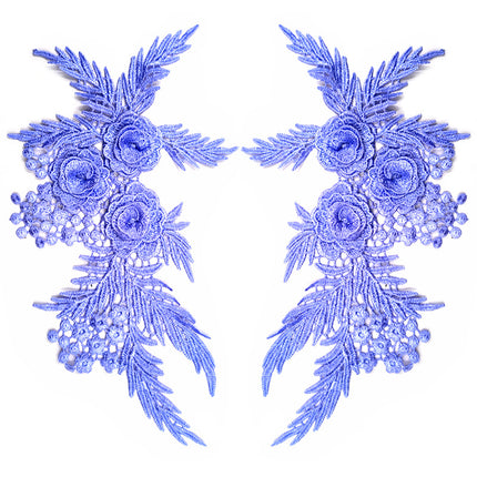 SUPERVALUECHOICE HCSEYB00137 Pair of Floral Embroidery Patches Matching Set 11.02"×6.69"