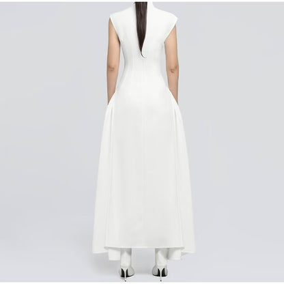 SUPERVALUECHOICE HCSEAA00007 Symmetric Drapes Flared Midi Dress