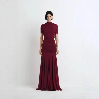 SUPERVALUECHOICE HCSEAA00008 Asymmetric Draped Ruched Gown