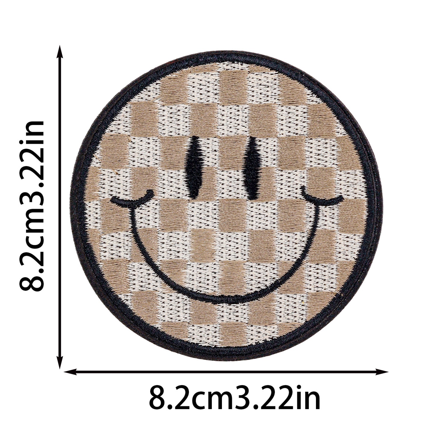 SUPERVALUECHOICE HCSEYSB00113 Checkerboard Smiley Face Embroidered Iron On Patches Colorful Clothing DIY Appliques