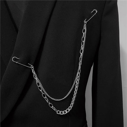 SUPERVALUECHOICE HCSESA00107 Double Pin Long Metal Chain Clip Brooch
