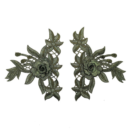 SUPERVALUECHOICE HCSEYB00121 Pair of Floral Embroidery Patches Matching Set