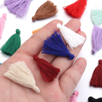 SUPERVALUECHOICE HCSEYE00014 Mini Cotton Tassel Charms, 1.18 Inch Handmade Tassels for DIY Jewelry Making