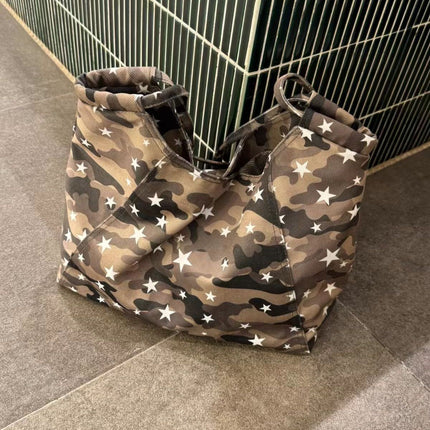 SuperValueChoice HCSEFA00067 Styles Camouflage Star Canvas Womens Bag Korean Large Capacity Handbag Daily Versatile